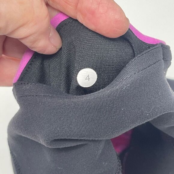 Lululemon Womens Activewear Reversible Shorts Elastic Waist Purple Black Size 4 - Picture 3 of 5
